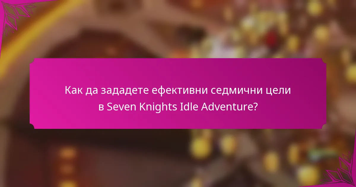 Как да зададете ефективни седмични цели в Seven Knights Idle Adventure?