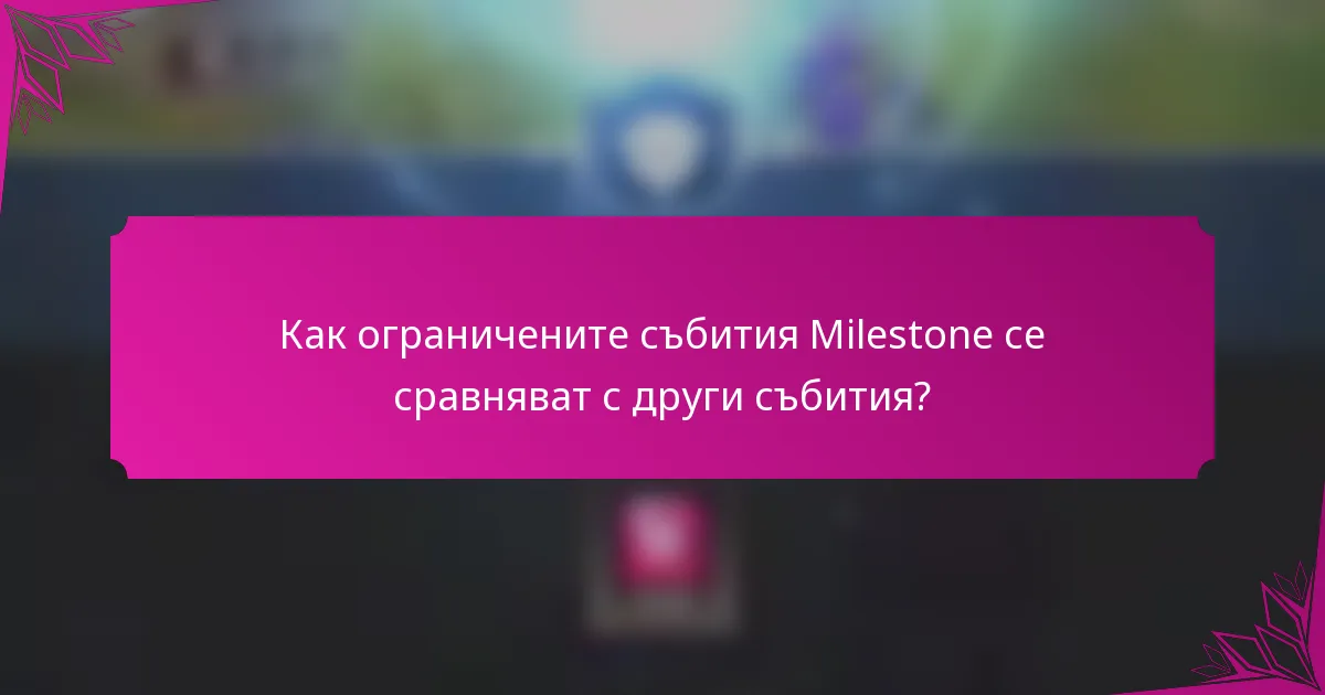 Как ограничените събития Milestone се сравняват с други събития?